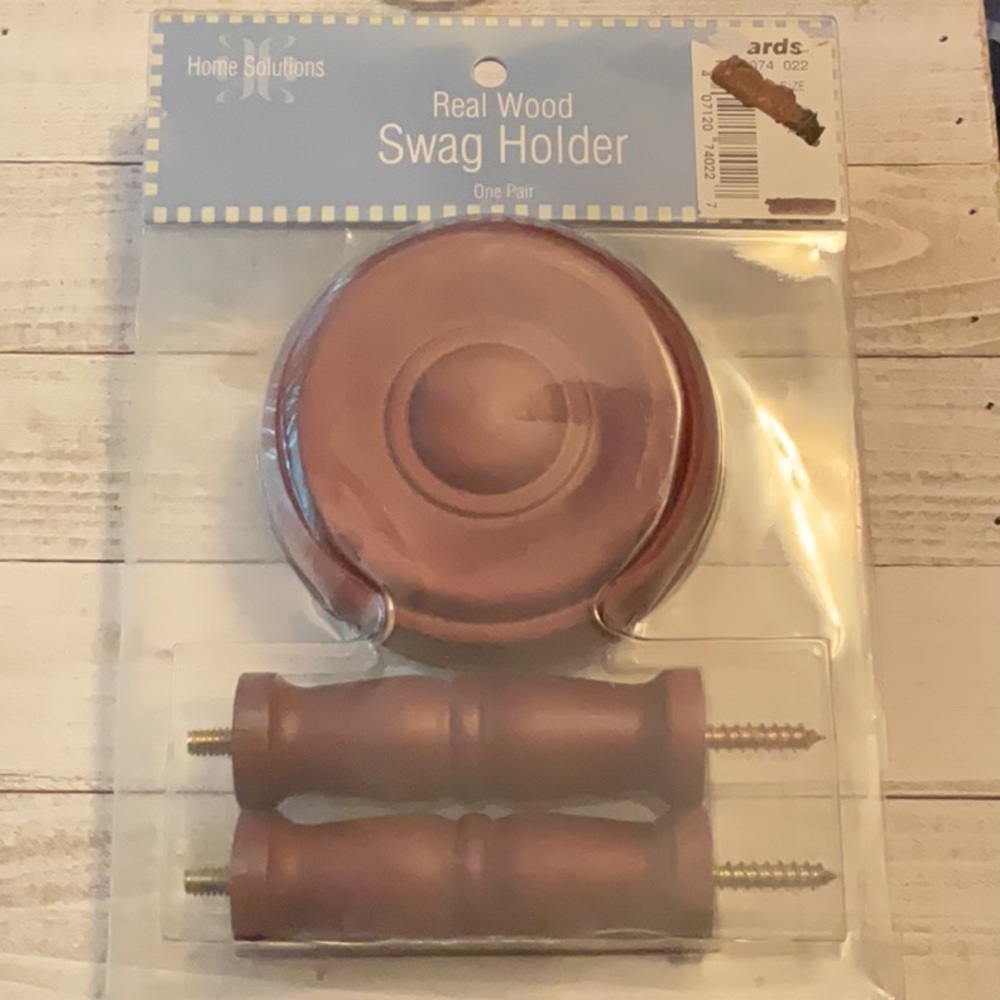 Brown Real Cherry Wood Swag Holder